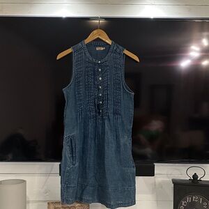 Faherty Indigo Denim Mini Dress Womens